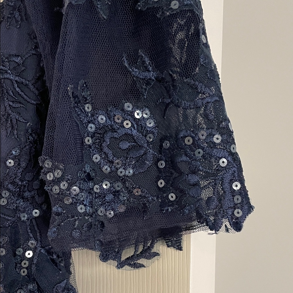 JJs House Midnight Blue Floral Lace Dress - Picture 5 of 15